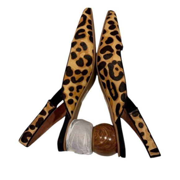 Matiko Women's Circa Sling Back Animal Print Wooden Heel  Flats Size 39/ US 9 NI - Picture 5 of 8